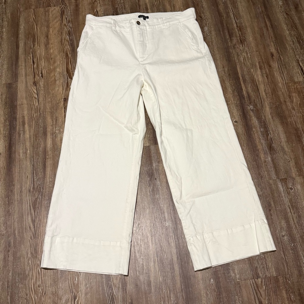 Universal Standard Wide Leg Jeans Women's Medium White Plus Size Stretch Denim